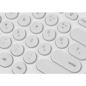 Resim Everest KM-01K Beyaz Usb Yuvarlak Tuşlu 3D Mouse Combo LC Layout 