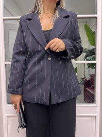 Resim A02082 taşlı blazer ceket - 46 
