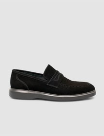 Resim Cabani Süet Hakiki Deri Siyah Erkek Loafer Siyah 