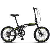 Resim Ümit 2037 Foldıng-2d Katlanır Bisiklet 20 Jant 6 Vites Black Lime Çok Renkli 