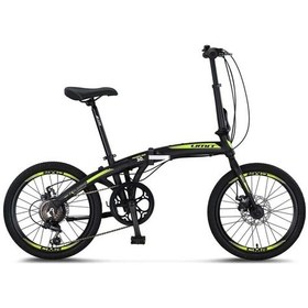 Resim Ümit 2037 Foldıng-2d Katlanır Bisiklet 20 Jant 6 Vites Black Lime Çok Renkli 