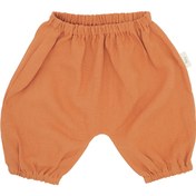 Resim Sakura Turuncu Unisex Bebek Keten Jogger Pantolon 
