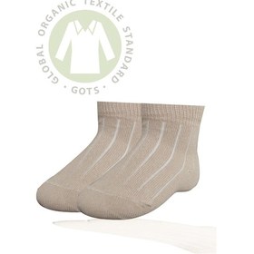 Resim Bibaby Biorganik Simple Bebe Çorap 68368 Bej 