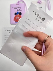 Resim Kağıt Gemi Dükkan Low-key Look Çift Bölmeli Mor Renk Bavul Etiketi Bagaj Kartlığı Valiz İsimliği 10,5x7 cm 