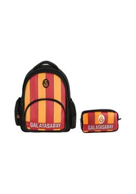 Resim Galatasaray Erkek Çocuk Çizgi Baskılı Suni Deri Okul Çantası Ve Kalemlik Seti İkili Set - Setme25556c Çok Renkli 