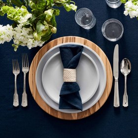 Resim Genoa Dokuma Keten Leke Tutmaz Peçete Lacivert (2'li Set) - 45x45 cm 