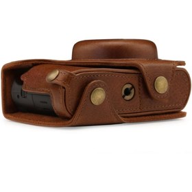 Resim MegaGear Panasonic Lumix DC-ZS200 Hakiki Deri Kamera Çantası 