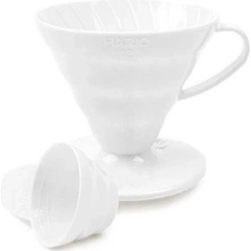 Resim UltraMint V60 02 Beyaz Plastik Dripper, Pratik ve Şık Kahve Demleme Aracı 