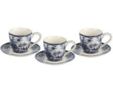 Resim Lucky Art Florantıne 6Lı Kahve Fincanı Set Mavi 