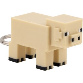 Resim Flexilab Creative Minecraft Domuz Figürlü PLA Anahtarlık - 3D Baskı Piksel Tasarım, Koleksiyon ve Hediyelik 