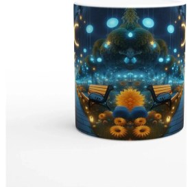 Resim Ikizler Burcu Baskılı Kahve Kupası - Ay Işığında Zodyak Bahçesi Vs1 