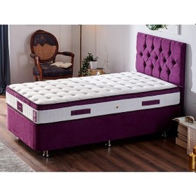 Resim Nironyatak Niron Violet Yatak Seti 90X200 Cm Tek Kişilik Yatak Baza Başlık T 
