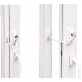 Resim 50 Adet Çelik Halatlı Pvc Kapı Pencere Emniyet Kilidi - Pencere Çocuk Emniyet Kilidi -beyaz Renk 0.5 