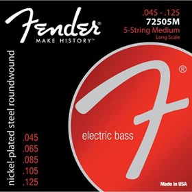 Resim Fender 7250 Nickel Plated Steel Long Scale 7250-5M .045-.125 Bas Gitar Teli 