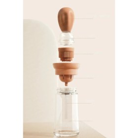 Resim Hane216 Hazneli Silikon Yağ Sos ve Yumurta Fırçası Yağ Fırçası Yağlık Silikon Fırçalı Yağdanlık 