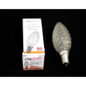 Resim Tram56 Vitolight 220V 60W Buzlu E14 Flamanlı Buji, Mum Ampul. LED Değildir. 10 Adet 