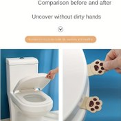 Resim 2 adet Tuvalet Kapağı Kaldırıcı, Sevimli Karikatür Tuvalet Kapağı Tutacağı, Tuvalet Kapağına Dokunmadan Kendinden Yapışkanlı Kapağı Kaldırıcı, Kawaii Kedi Pençesi ile perakendeciler/küçük işletme sahipleri için 