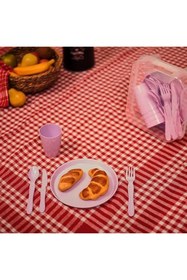 Resim markentegra 6 Kişilik Piknik Seti - Çatal, Bıçak, Kaşık, Bardak ve Tabak ile 31 Parça 
