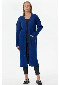 Resim Sementa Oversize Uzun Triko Hırka - Saks 